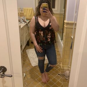 Mesh Embroidered Shirt